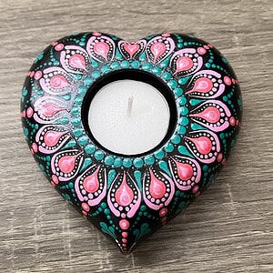 Mandala Love Heart Candle Holder 216